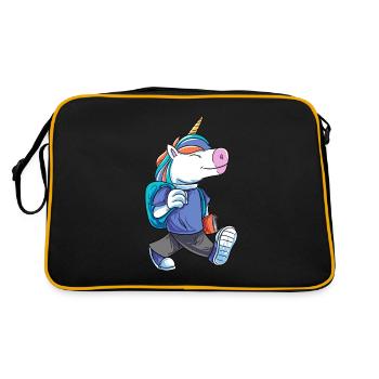 Cartable licorne - Sac Retro - noir/or - Dos