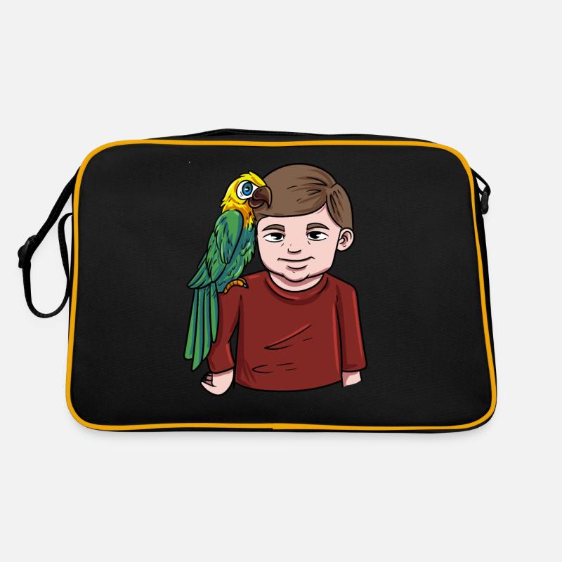Boy with parrot Retro Bag