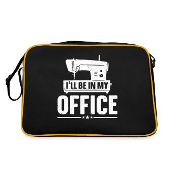 Je serai dans mon bureau couturière de machine à coudre - Sac Retro - noir/or - Dos