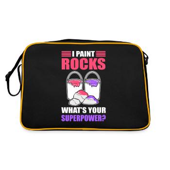 Je peins des roches Quelle est votre peinture rupestre de superpuissance - Sac Retro - noir/or - Dos