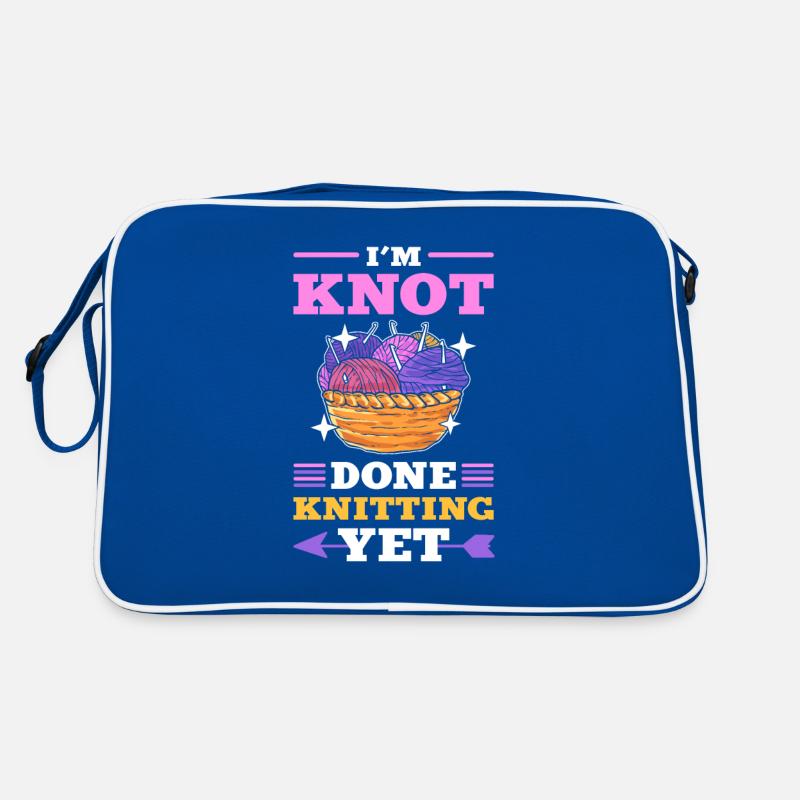 I’m Knot Done With Knitting Yet Knitter Knit Retro Tasche