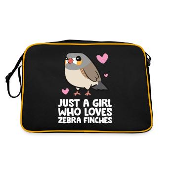 Just a Girl Who Loves Zebra Finches - Retro Bag - black/gold - Back