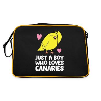 Just a Boy Who Loves Canaries Cute Canary Bird - Retro Bag - black/gold - Back