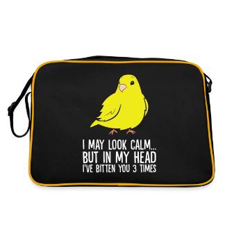 I May Look Calm In My Head I've Bitten You 3 - Retro Bag - black/gold - Back