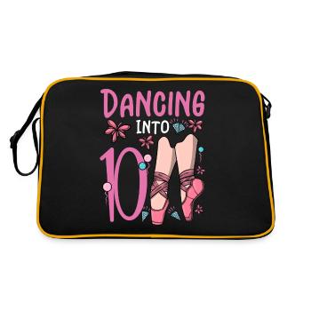Ballet Shoes Dancing Ballerina 10 Ballett Birthday - Retro Bag - black/gold - Back