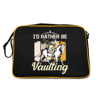 I'd rather be vaulting - Retro Tasche - Schwarz/Gold - Hinten
