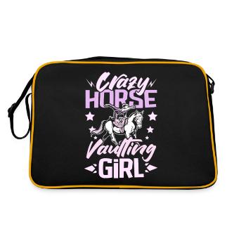Crazy horse vaulting girl - Retro Tasche - Schwarz/Gold - Hinten