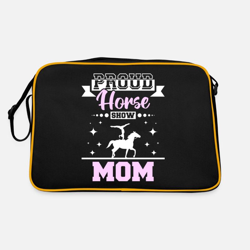 Fière maman de spectacle équestre - Sac Retro - noir/or