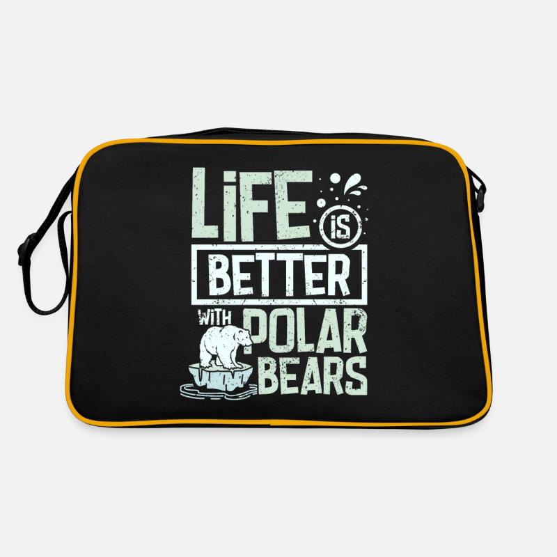 Life is better with polar bears Retro Tasche