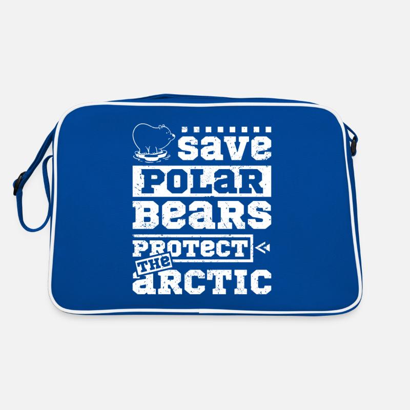 Save polar bears protect the arctic Retro Tasche
