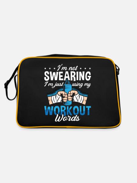 Kickboxing I'm Not Swearing Kickboxer Boxing - Retro Tasche - Schwarz/Gold - Hinten