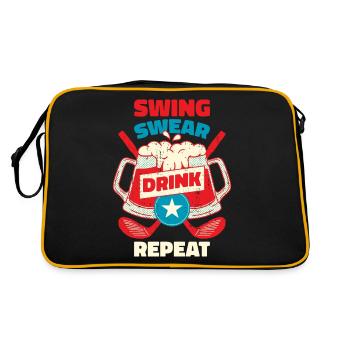 Swing Swear Drink Repeat Golf Golf Gift - Retro Bag - black/gold - Back