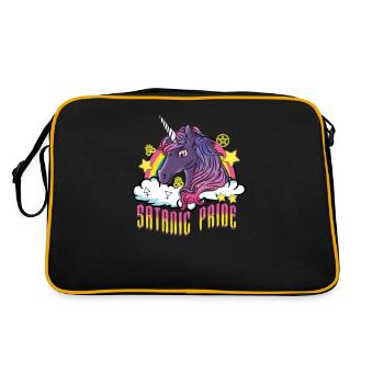 Satanic Pride I Creepy Cute Satan Unicorn - Retro Bag - black/gold - Back