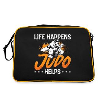 Judo Life Happens Judo Helps Fighter Karate Sports - Retro Bag - black/gold - Back