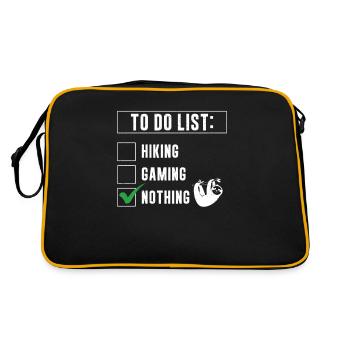 To Do List Nothing Funny Slow Slothing For Lazy - Retro Bag - black/gold - Back