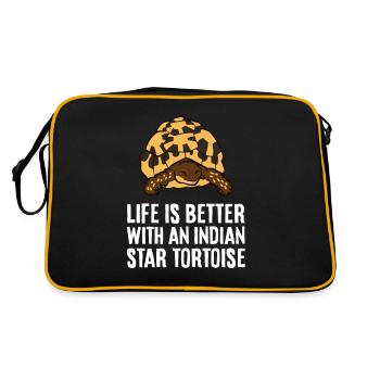 Das Leben ist besser mit indischen - Retro Tasche - Schwarz/Gold - Hinten