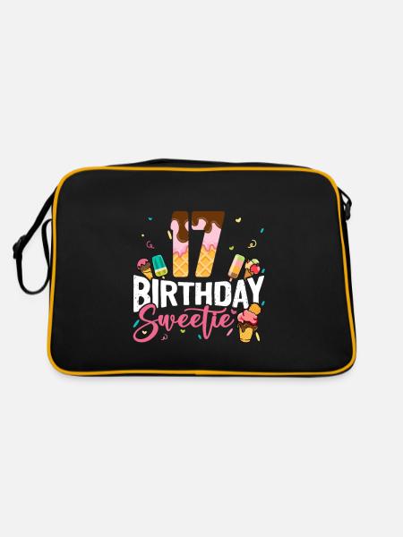 17e anniversaire Joyeux anniversaire Amateur de crème glacée - Sac Retro - noir/or - Dos