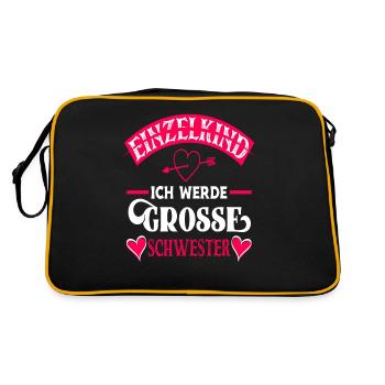 Ich Werde Große Schwester - Retro Tasche - Schwarz/Gold - Hinten