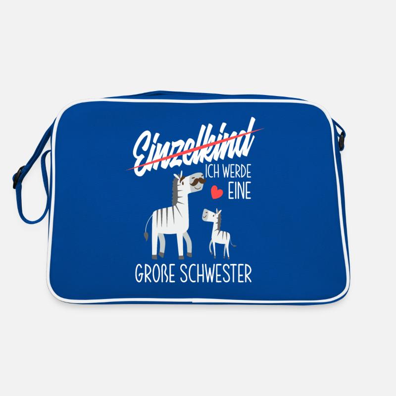 Zebras Ich Werde Große Schwester Retro Tasche