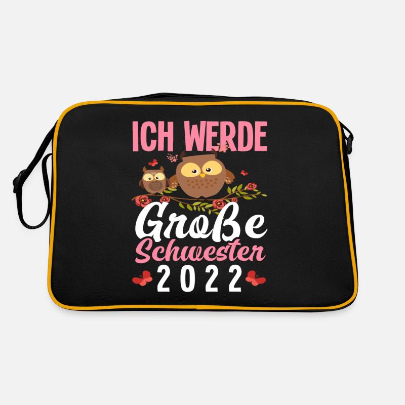 Eulen Ich Werde Große Schwester 2022 Retro Tasche