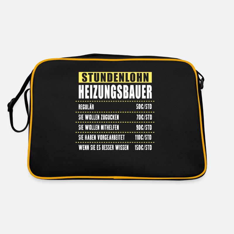 Stundenlohn Heizungsbauer Retro Tasche