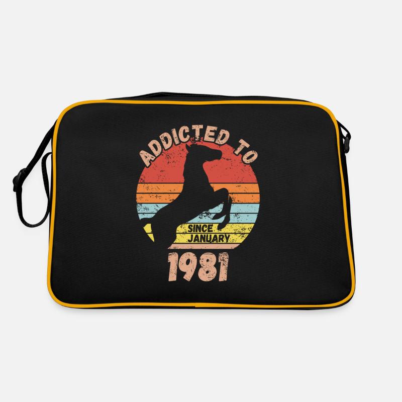 Geburtstag Pferde Reiten Januar 1981 Retro Tasche