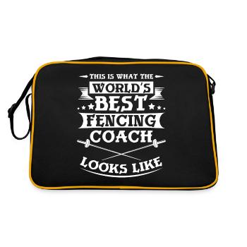 World's best fencing coach - Retro Tasche - Schwarz/Gold - Hinten