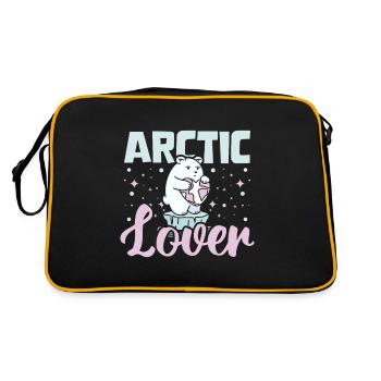 Polar bears Arctic lover - Retro Tasche - Schwarz/Gold - Hinten