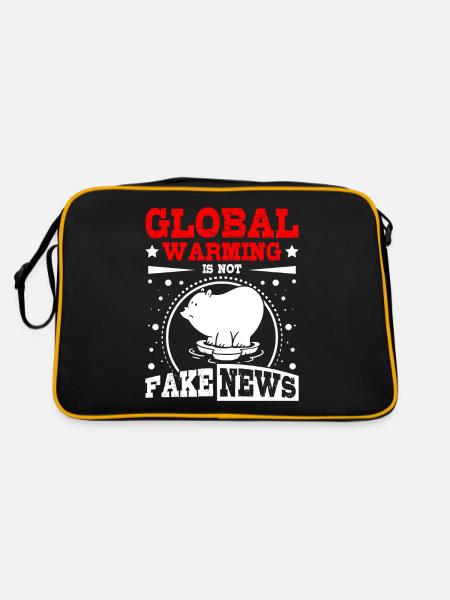Global warming is not fake newas - Retro Bag - black/gold - Back