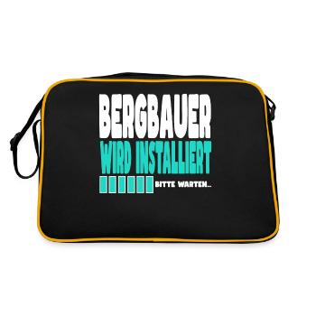 Bergbauer wird installiert - Retro Tasche - Schwarz/Gold - Hinten