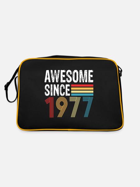 Awesome Since 1977 Birthday 1977 Vintage 1977 - Retro Bag - black/gold - Back