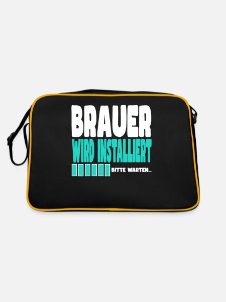 Brauer wird installiert - Retro Tasche - Schwarz/Gold - Hinten