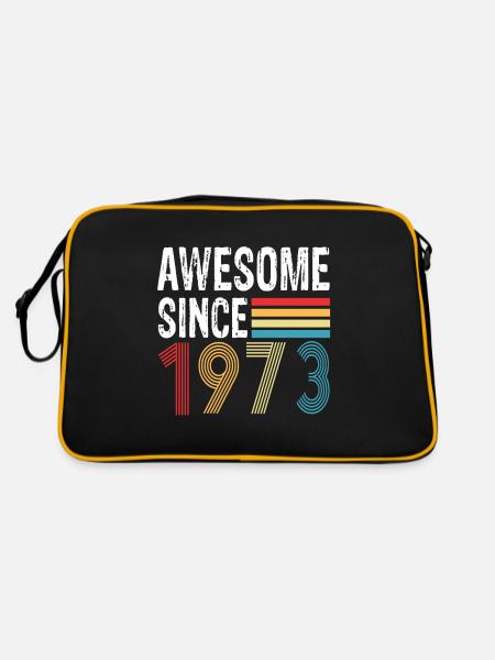 Awesome Since 1973 Birthday 1973 Vintage 1973 - Retro Bag - black/gold - Back