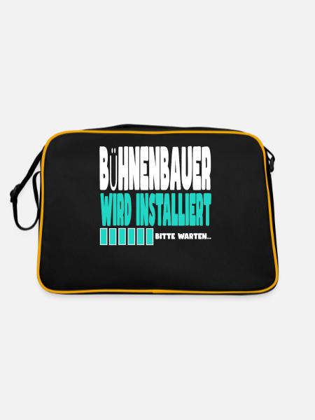 Busfahrer wird installiert - Retro Tasche - Schwarz/Gold - Hinten