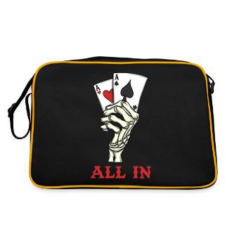 Joueur de poker Cartes de poker Ace Skeleton Hand Poker - Sac Retro - noir/or - Dos