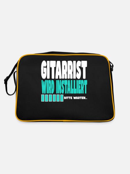 Gärtner wird installiert - Retro Tasche - Schwarz/Gold - Hinten