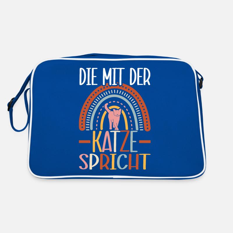 Katze Spruch Die Mit Der Katze Spricht Retro Tasche