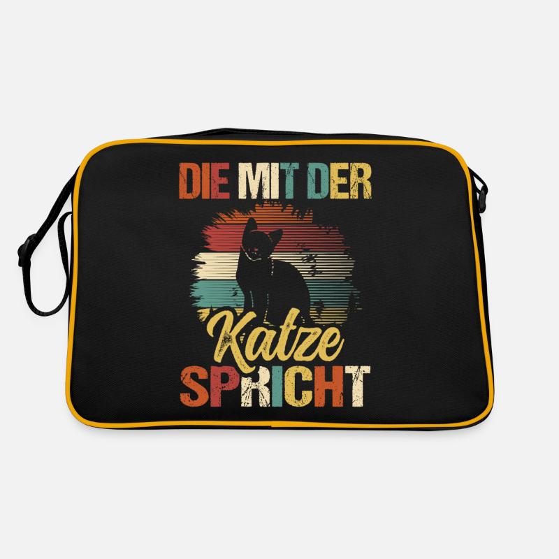 Katze Spruch Die Mit Der Katze Spricht Retro Tasche