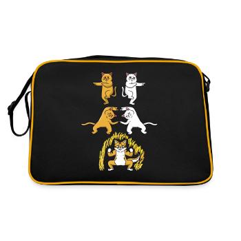 Cat Fusion Superpower Anime Drôle - Sac Retro - noir/or - Dos
