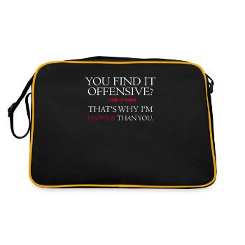 Offensive-funny quote - Retro Bag - black/gold - Back