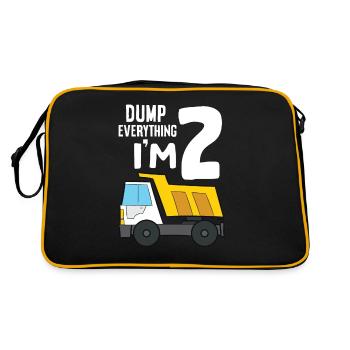 Dump Truck 2nd Birthday Dump Everything I'm 2 - Retro Bag - black/gold - Back