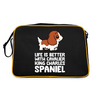 La vie est meilleure avec un roi cavalier - Sac Retro - noir/or - Dos