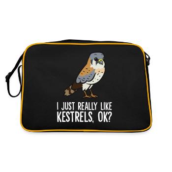 J’aime beaucoup les crécerelles, d’accord? Mignon - Sac Retro - noir/or - Dos