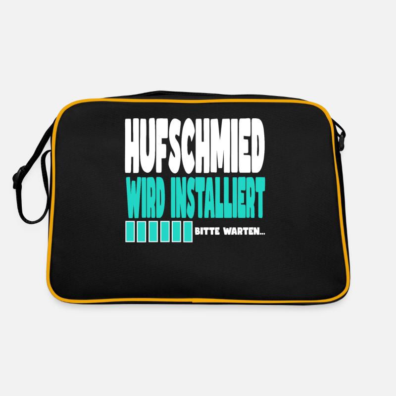 Hufschmied wird installiert - Retro Tasche - Schwarz/Gold