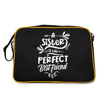 A sister is the perfect best friend team - Retro Bag - black/gold - Back
