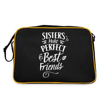 Sisters are the perfect best friends team - Retro Bag - black/gold - Back