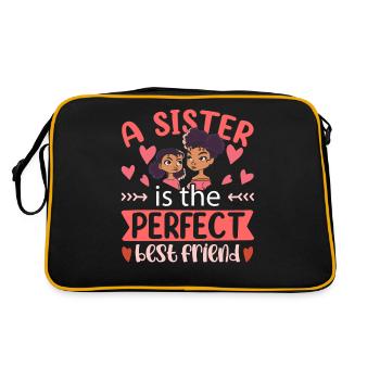 A sister is the perfect best friend team - Retro Bag - black/gold - Back