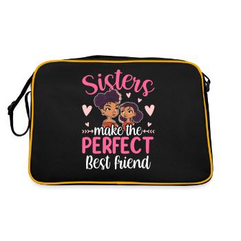 Sisters are the perfect best friends team - Retro Bag - black/gold - Back