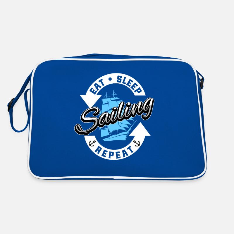 Sailor Sailboat Eat Sleep Sailing Repeat Retro Bag