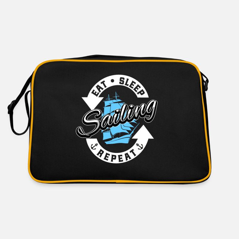 Sailor Sailboat Eat Sleep Sailing Repeat Retro Bag